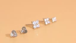 QooLady Real 925 Sterling Silver Cubic Zircon Lucky Leaf Flower Stud Earrings for Women Banquet Party Fine Jewelry Gifts SE026