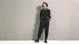 [EAM] High Elastic Waist Black Long Split Joint Harem Trousers New Loose Fit Pants Women Fashion Tide Spring Autumn 2026 1Y766