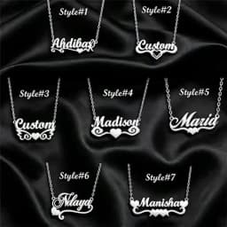 Multi-style Heart Name Design Personalized Pendant Necklace Woman Stainless Steel Silver Gold Name Customized Necklace Jewelry
