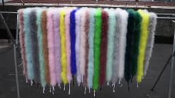 50 Grams Soft Leather Powder Turkey Feather Boa 2 Yards Natural Turkey Plumes Scarf for Party Costume Clothing Shawl Decoration