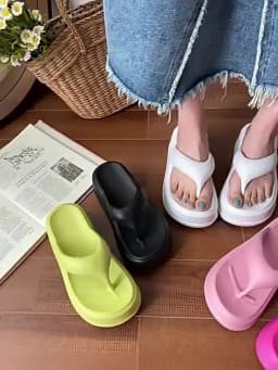 Litfun Female Summer Flats Slippers Casual Soft Thick Sole Eva Flip Flops Non-slip Beach Sandals Comfort Home Slides For Women