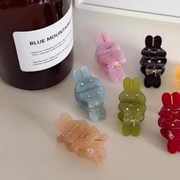 2pcs/set Acetate Mini Hair Claw Clip Small Size Cute Sweet Rabbit Animal Geometric Hair Clips Side Pins Women Hair Accessories