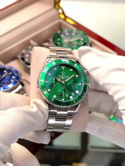 CHENXI Men's Luminous Waterproof Multi-function Watch Stainless Steel Strap Chronograph Calendar Casual Daily Wristwatch