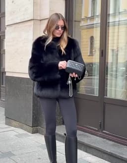 Winter Luxury Turn Down Collar Long Sleeves Cardigan Overcoat Soft Jacket Faux Fur Jacket Coat Women Black Short Fur Jacket