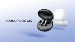 SOUNDPEATS C30 Wireless Earphones -52dB Hybrid ANC Bluetooth 6.0 Headphones Hi-Res LDAC Audio, 6 Mics ENC, Fast Charge, IP54