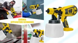 Cordless Paint Sprayer Compatible with DeWalt 20V Battery,1000Ml,3 Nozzles & 3-in-1 Spray Pattern for House Painting Tools Only