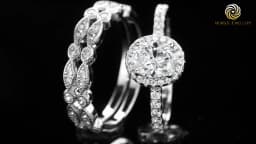 Newshe 3 Pieces Wedding Engagement Rings Set for Women 925 Sterling Silver Jewelry Art Deco Bands Oval AAAAA Cubic Zircon Ring