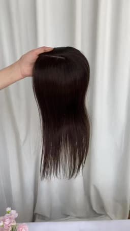 17 Inch Human Hair Toppers With 4 Clips 100% Straight Human Hair Topper Human Hairpieces 4inch×5inch Injection Base for Women