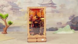 CUTEBEE DIY Book Nook Kit Japanese Sakura 3D Puzzle Dollhouse for Bookshelf Unique Craft Gift for Book Lover Christmas Miniature