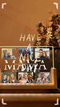 Personalized Custom Photo Text 3D Acrylic Lamp Customized NightLight for MOM DAD LOVE Family Friend Birthday Festival Day Gift