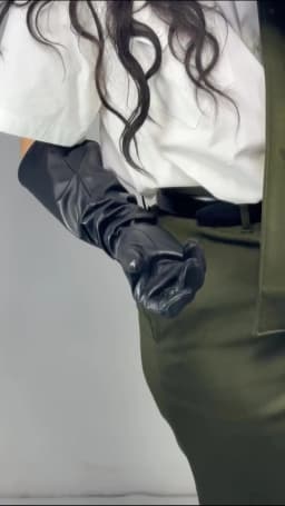 REAL LEATHER TECH LONG GLOVES Unisex Black 50cm Wide Balloon Large PUFF SLEEVES LLDLLNT