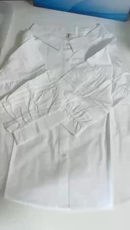New Spring Cotton Solid Shirt Women Lapel Short Sleeve Folds Literature Tops Girl Versatile Doll Blouses 2024 Autumn T43977QC