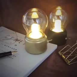 LED Night Light USB Charging Bulb Lamp Desktop Office Light Retro Bulb Shape Night Light For Baby Room Bedroom Corridor Lamp