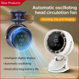 Rechargeable Portable Clip on 360° Rotate Quiet Turbo Desk Fan for Stroller Bed Travel Camping Golf Gym