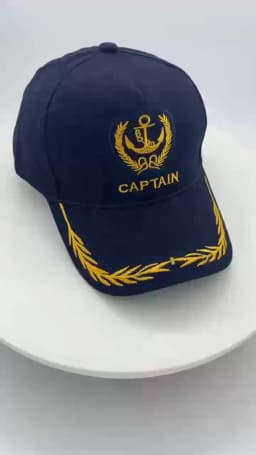 English Retro-Style Embroidered Anchor Letter Baseball Cap with Curved Brim. Suitable for Sailors, Ladies and Party Occasions.