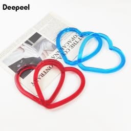 2/4Pcs 14cm Plastic Resin Heart Ring Bags Handle Women's Handbag WovenBag DIY Handmade Purse Frame Handles Bag Accessories