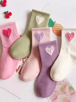 Girls Mid-Calf Socks 1-14 Years Quick-Dry Polyester High Elasticity Anti-Wrinkle Athletic Non-Slip 5Pairs