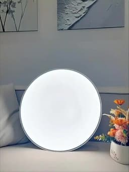 LED Ceiling Fan Lamp with Modern Bladeless Design Quiet Strong Wind Remote Control Adjustable Brightness Household Fan Light