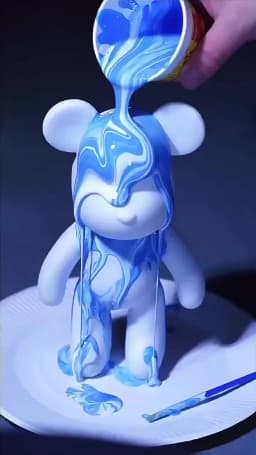 DIY Fluid Bear Sculpture Handmade Bearbrick Doll Ornaments Violent Bear Graffiti Painting Parent-child Toy Gift Home Decoration