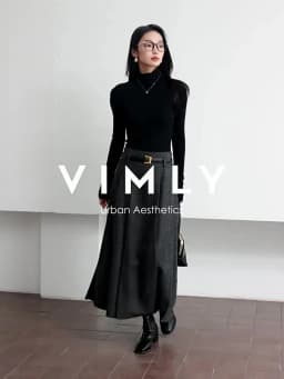 VIMLY Elegant Wool Blend Pleated Maxi Skirt for Women 2026 Winter High Waist Stereo Heavy Duty Skirt Office Lady Clothes M9173