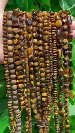 Various Styles Natural Yellow Tiger Eye Stone Beads Irregular Rondelle Column Spacer Bead for Jewelry DIY Making Bracelet Crafts