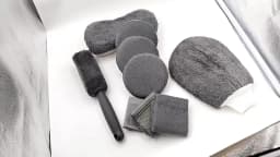 SEAMETAL 11pcs Microfiber Car Cleaning Kit Upgrade Car Wheel Tire Brush Sponge Towel Detailing Mitts Clean Pads with Storage Bag