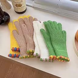 AA Gloves Autumn WinterTouch Screen Gloves Skiing Riding Work Full Finger Mittens Solid Color Warm Knitted Gloves Sport Cycling
