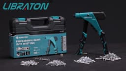 LIBRATON 185PCS Protable Heavy Duty Riveter Set Manual Riveting Tool Set with Shaft Container for Metal, Wood and Plastic