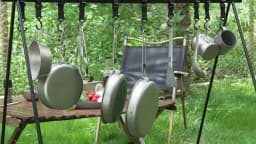 Boundless Voyage 18.8/22CM Titanium Non-stick Camping Frying Pan with Folding Handle Outdoor Plate Dish Bowl Skillet Tableware
