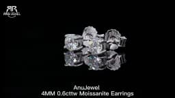 AnuJewel 4mm D Color Moissanite Diamond Classic 925 Sterling Silver Stud Earring For Woman Fine Jewelry Wholesale