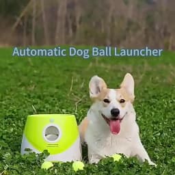 Dog Toy Interactive Automatic Ball Launcher with 6 Tennis Balls Outdoor Thrower Fetch Machine Ball Launcher for Dog USB Charging