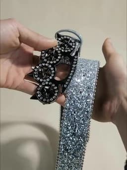 Original rhinestone tiger claw buckle belt Y2K shiny series punk decoration women belt Yabi decorative belt women wholesale