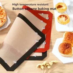 Heat-Resistant Leakage Silicone Baking Mat Sheet Nonstick Oven Mesh Pad Small Button Design Glass Fiber Bakeware Baking Mat