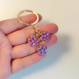 Cute Enamel Keychain Colorful Sakura Flower Key Ring Sweet Key Chains for Women Girls Handbag Accessories DIY Jewelry Gifts