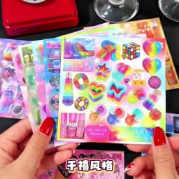 Mr.Paper 20 Sheets/Book Y2K Retro Glitter Sticker Book, Aesthetic Y2K Themed Stickers for Journal Scrapbooking DIY Decor