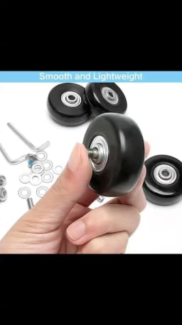 4 PCS 50x18mm Luggage Suitcase Replacement Wheels, Rubber Luggage Wheel Repair Kit Heavy Duty Suitcase Wheels Replacement(Black)