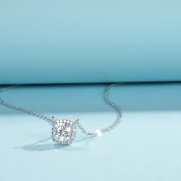 MODIAN Square & Round Halo Moissanite 925 Sterling Silver Pendant Necklace D Color VVS1 Lab Diamond Necklace For Women Jewelry