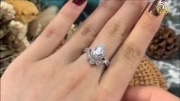 Newshe 1.5 Ct Halo Pear Cut 925 Silver Engagement Ring Set for Women Cambered Wedding Band High Grade Cz Luxury Bridal Jewelry