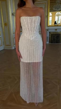Kyoto Customized Ivory Shiny Sequins Strapless Wedding Dress Column Beaded vestidos de novia Floor-Length Lace-Up Formal Evening