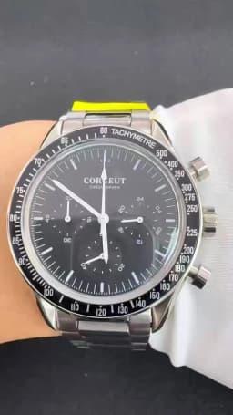 Custom Logo Diy Glow Watchs 40mm Vk63 Quartz Movement Watch Man Waterproof Mens Quality Luxury Mineral Glass Time Running Second