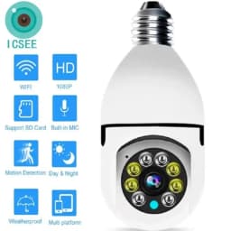 CARPBABA ICSEE 1080P Wifi Bulb E27 Surveillance Camera Full Color Night Vision 360° Rotating Tracking Two-way Talk Smart Home