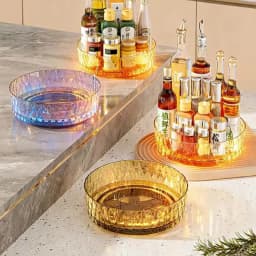 360° rotating rack,multifunctional storage turntable for kitchen countertops,spice storage rack,living room desktop storage tray