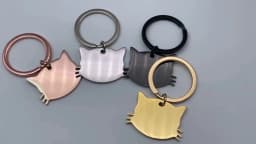 10Pcs Customizable Cute Pet Stainless Steel Tag Key Ring Pendant Charm Anti-Lost Collar Accessories