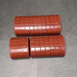 Luxury Crocodile Watch Storage Box Custom Name Travel 1 2 3 Slots Watches Roll Aligator PU Leather Brand Watch Display Case Bag