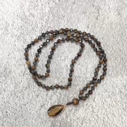 New Drop Pendant 108 Beads Necklace Irregular Hematite Tiger Eye Stone Health Protection Men Long Necklaces Women Yoga Jewelry