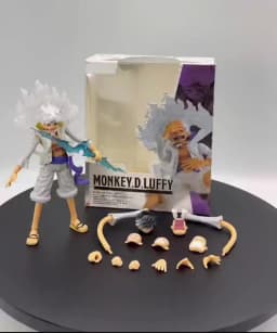 One Piece Luffy Gear 5 Sun God Nika Action Figure, Anime Figure Model Ornament with Multiple Accessories