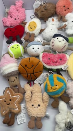 Sky Dragon Pendant Marshmallow Plush Keychain Cherry Plush Keychain Golf Series Plush Toy Backpack Charm Halloween Gift