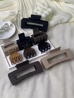 1/4Pcs frosted multi-color mini block small grab clip hair claw high grip braid tidying shark clip
