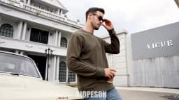 AIOPESON Cotton-blend Mens Crew Neck Solid Color Sweatshirts Pullover Casual Sport Sweatshirt for Men