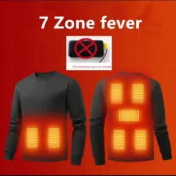 New 7-Zone Heating Intelligent Temperature Control Electric Round Neck Hoodie Men'S Autumn Winter Casual Thick Warm Pullover Top